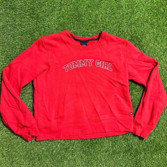 Tommy Girl Red Long Sleeve Crewneck Sweatshirt - Picture 1 of 5
